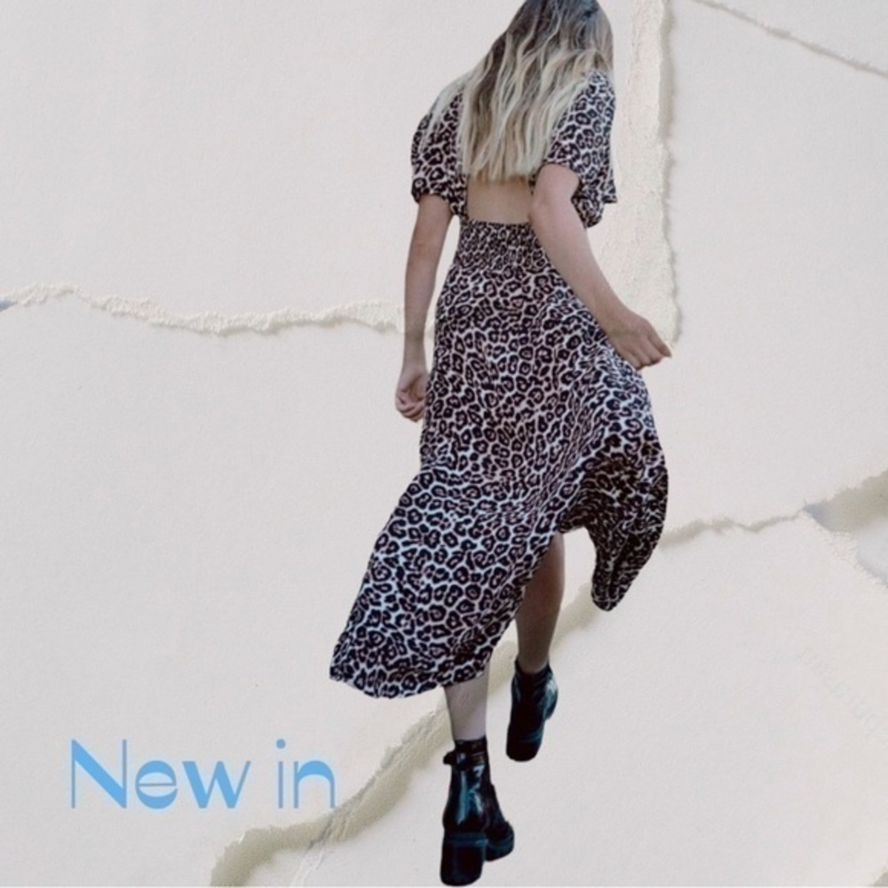 Leopard Animal Print Midi dress with slit - Picture 6 of 6